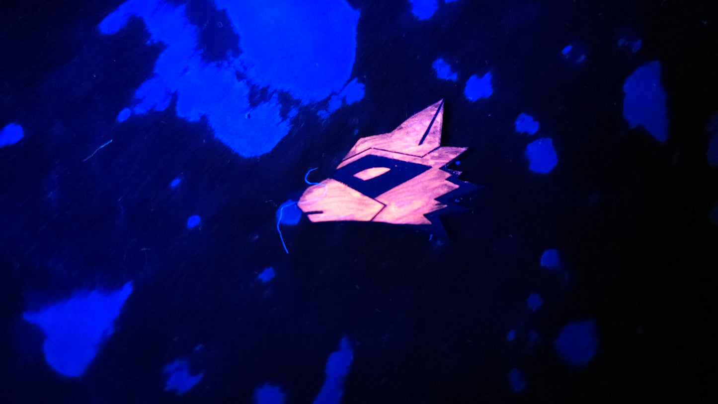 Furry Raccoon UV GLOW Leather Pins Lapel