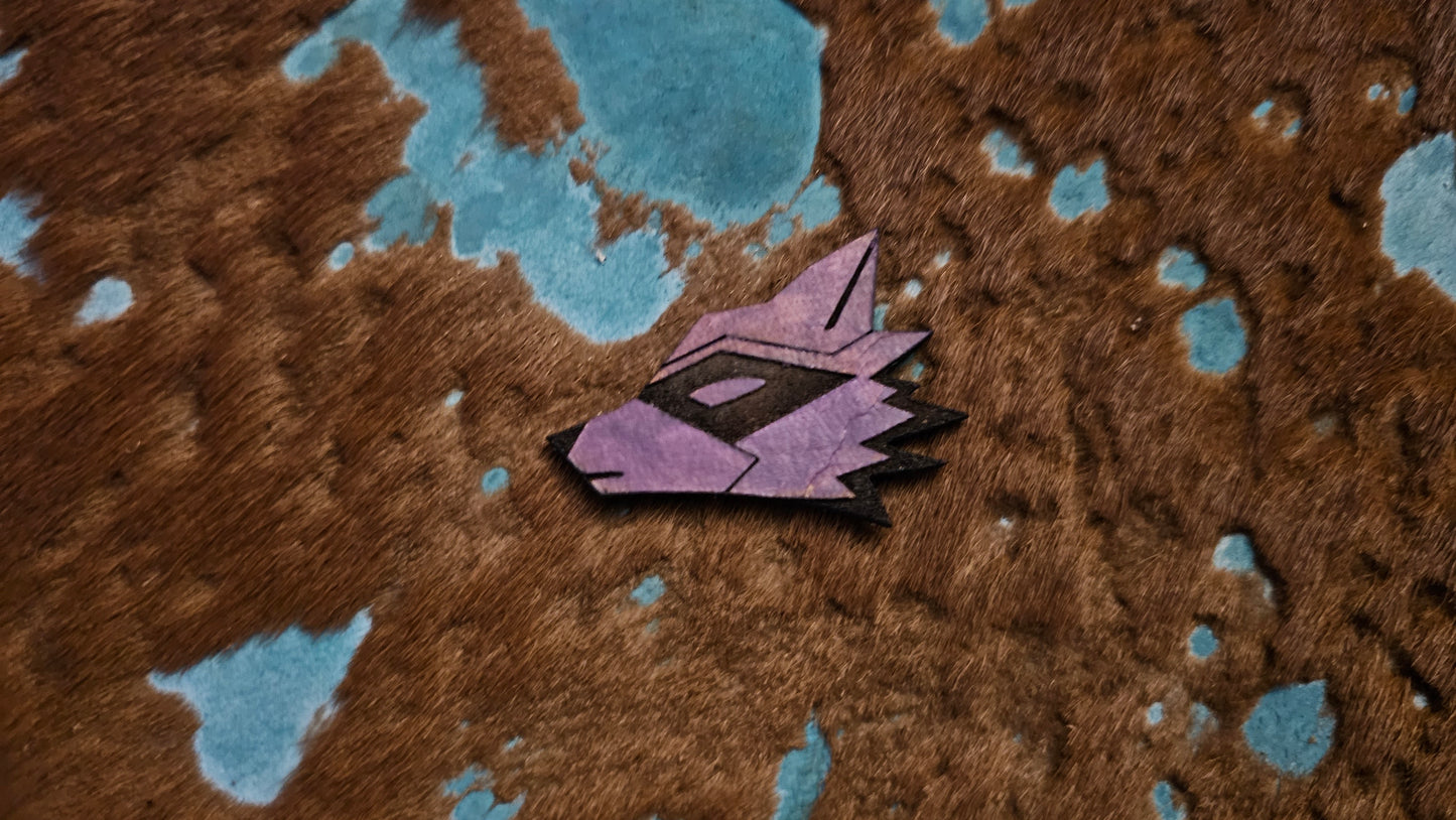 Furry Raccoon UV GLOW Leather Pins Lapel