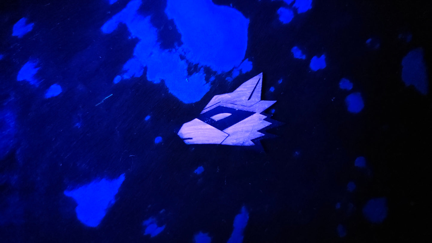 Furry Raccoon UV GLOW Leather Pins Lapel