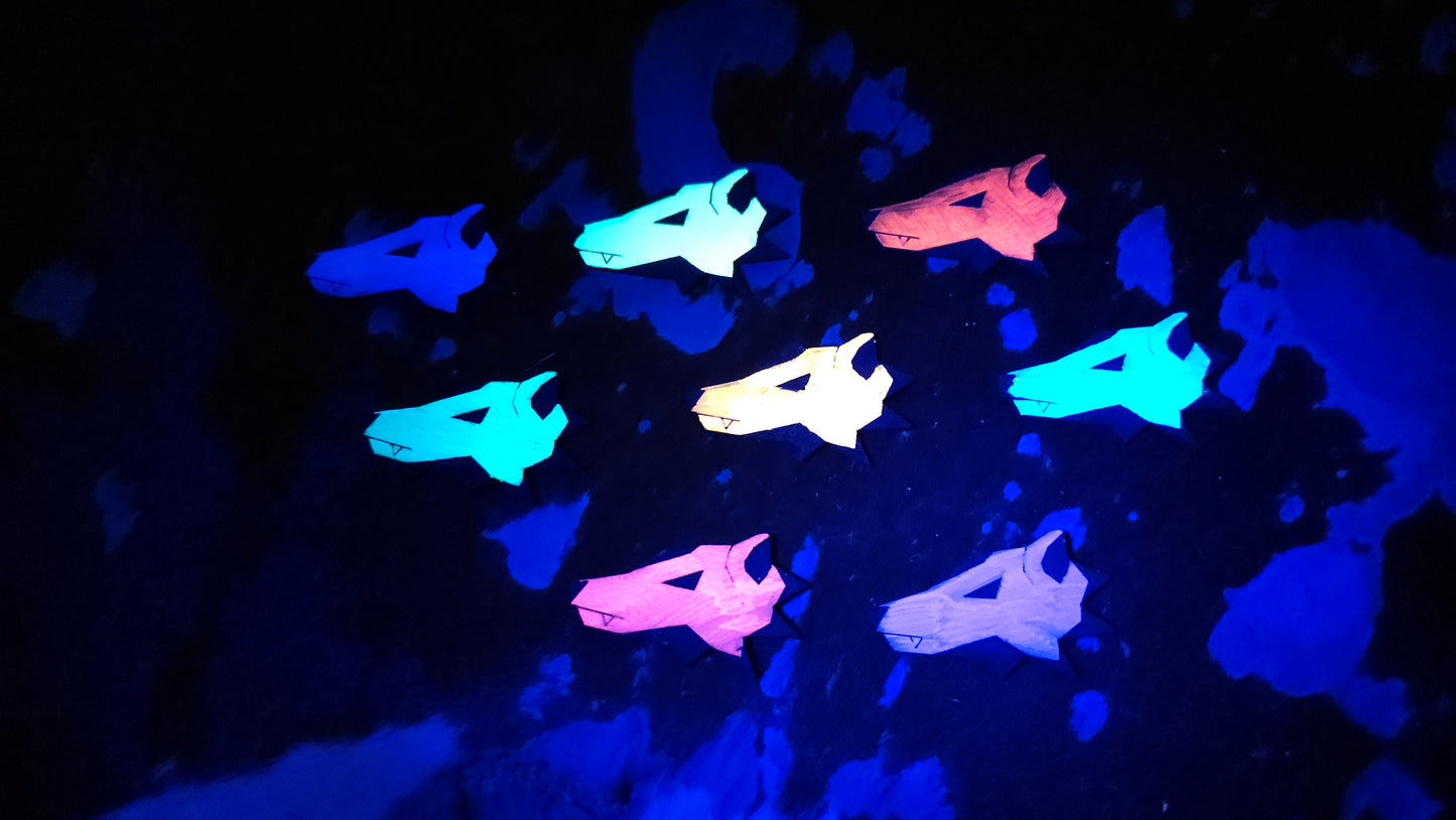 Furry Opossum UV GLOW Leather Pins Lapel