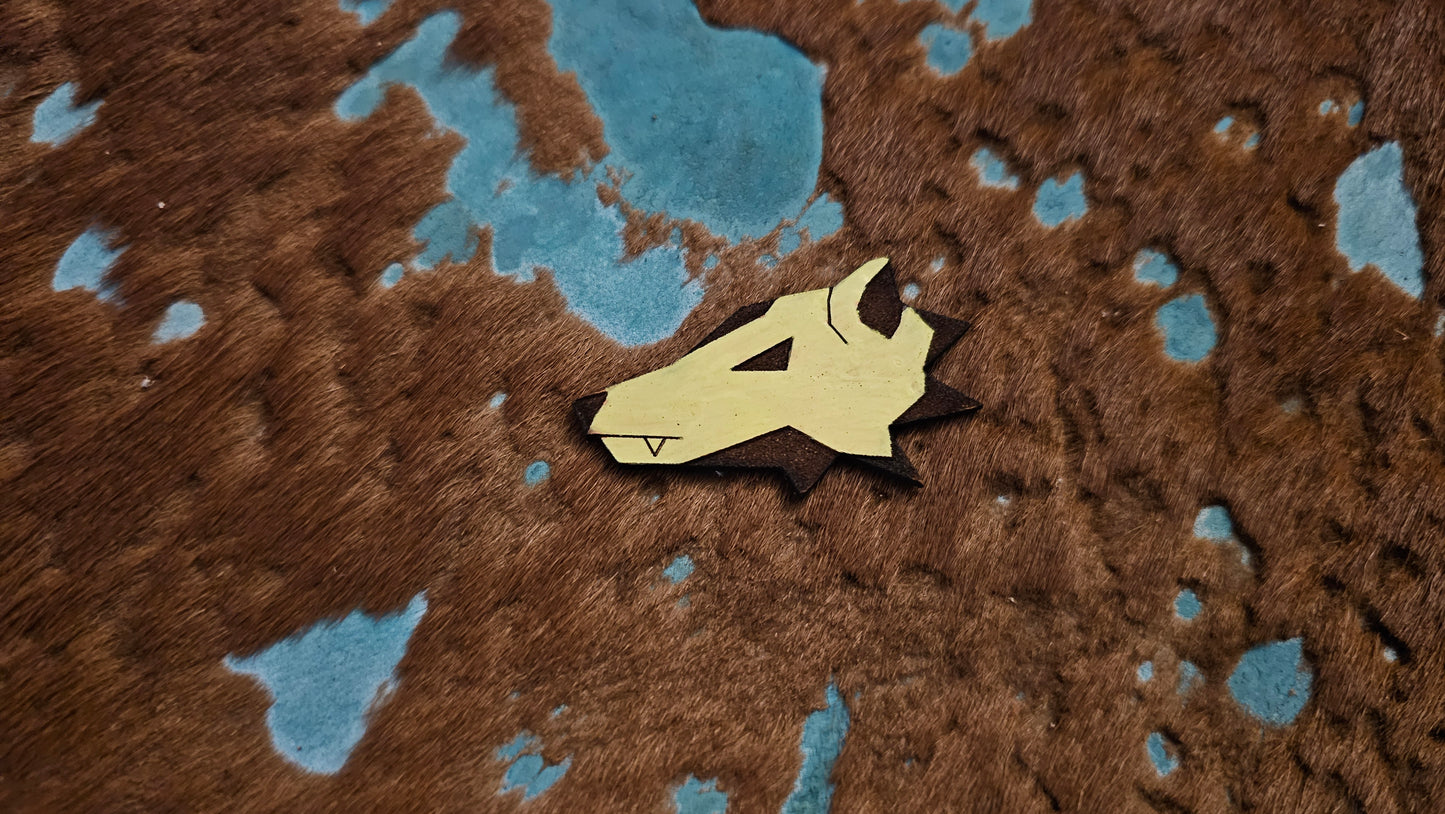 Furry Opossum UV GLOW Leather Pins Lapel