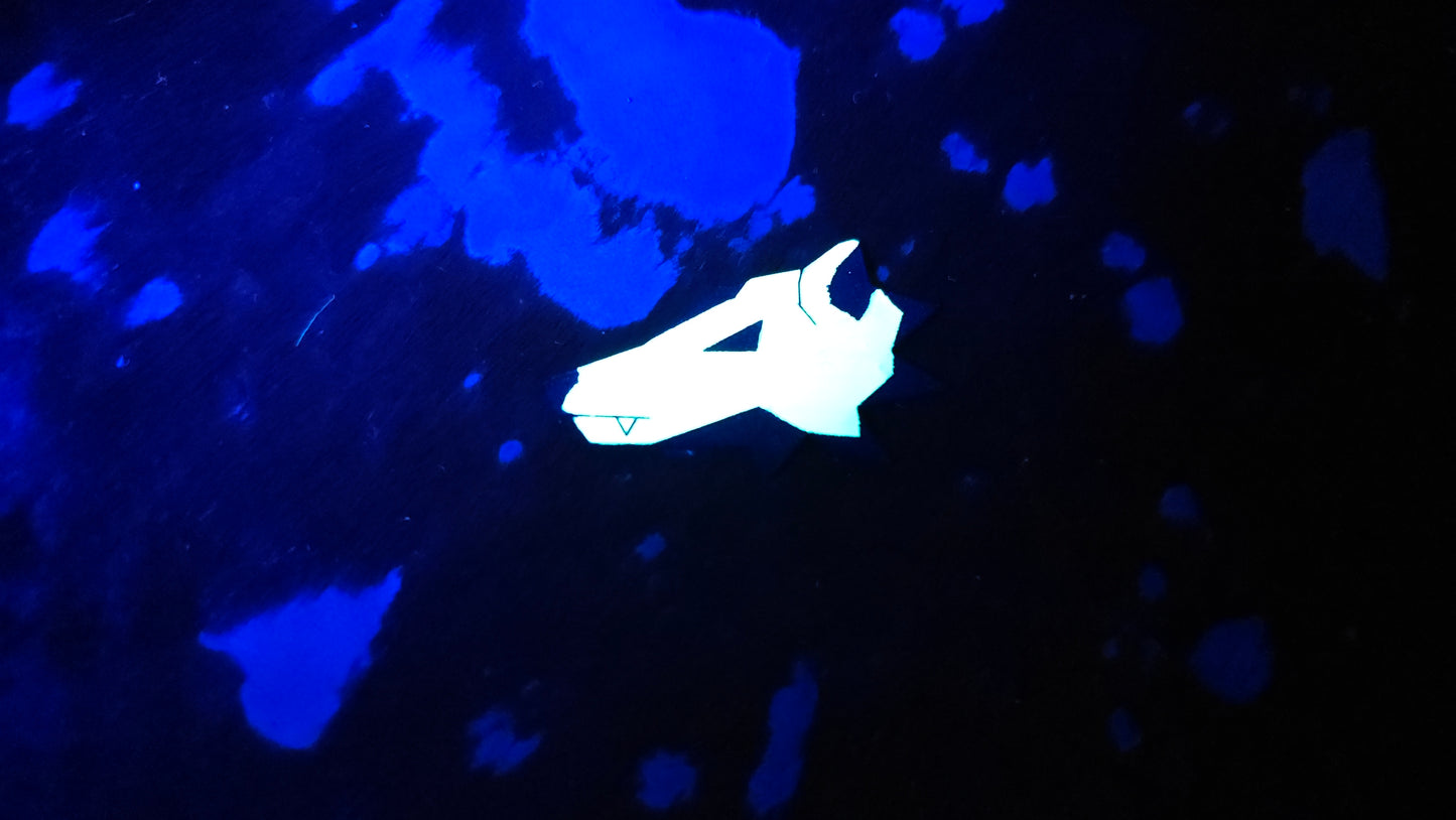 Furry Opossum UV GLOW Leather Pins Lapel