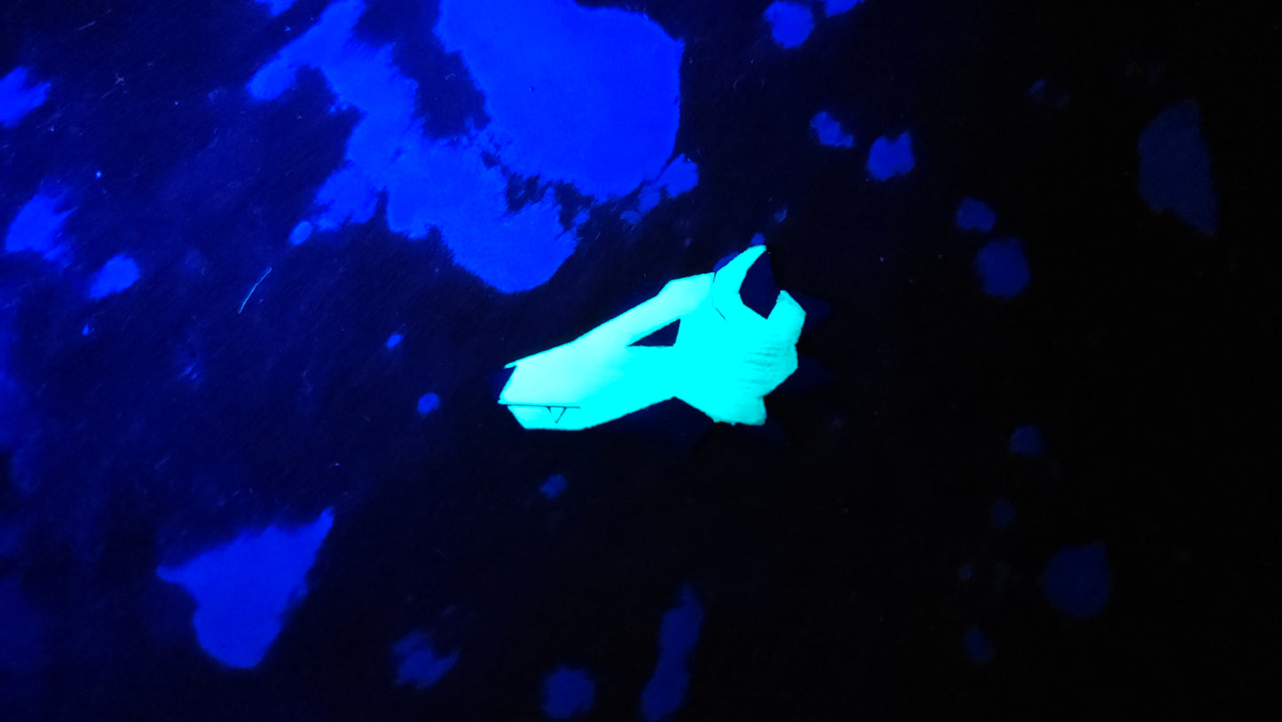 Furry Opossum UV GLOW Leather Pins Lapel