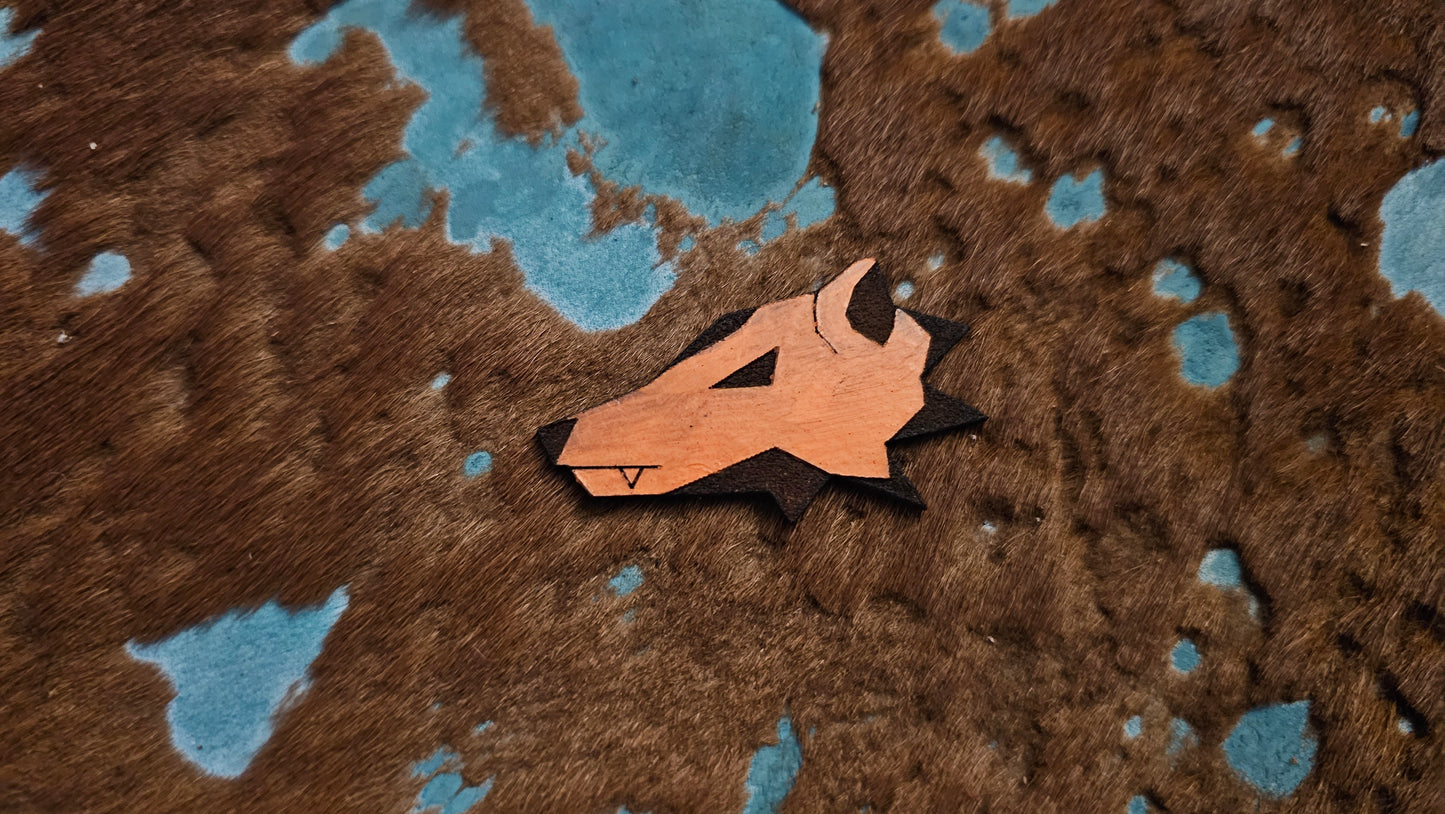 Furry Opossum UV GLOW Leather Pins Lapel