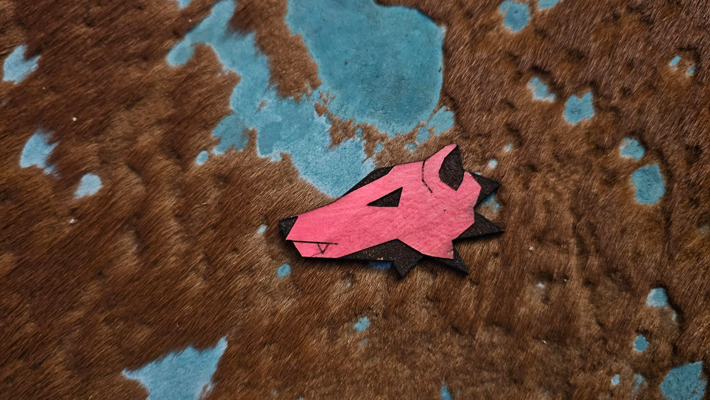 Furry Opossum UV GLOW Leather Pins Lapel