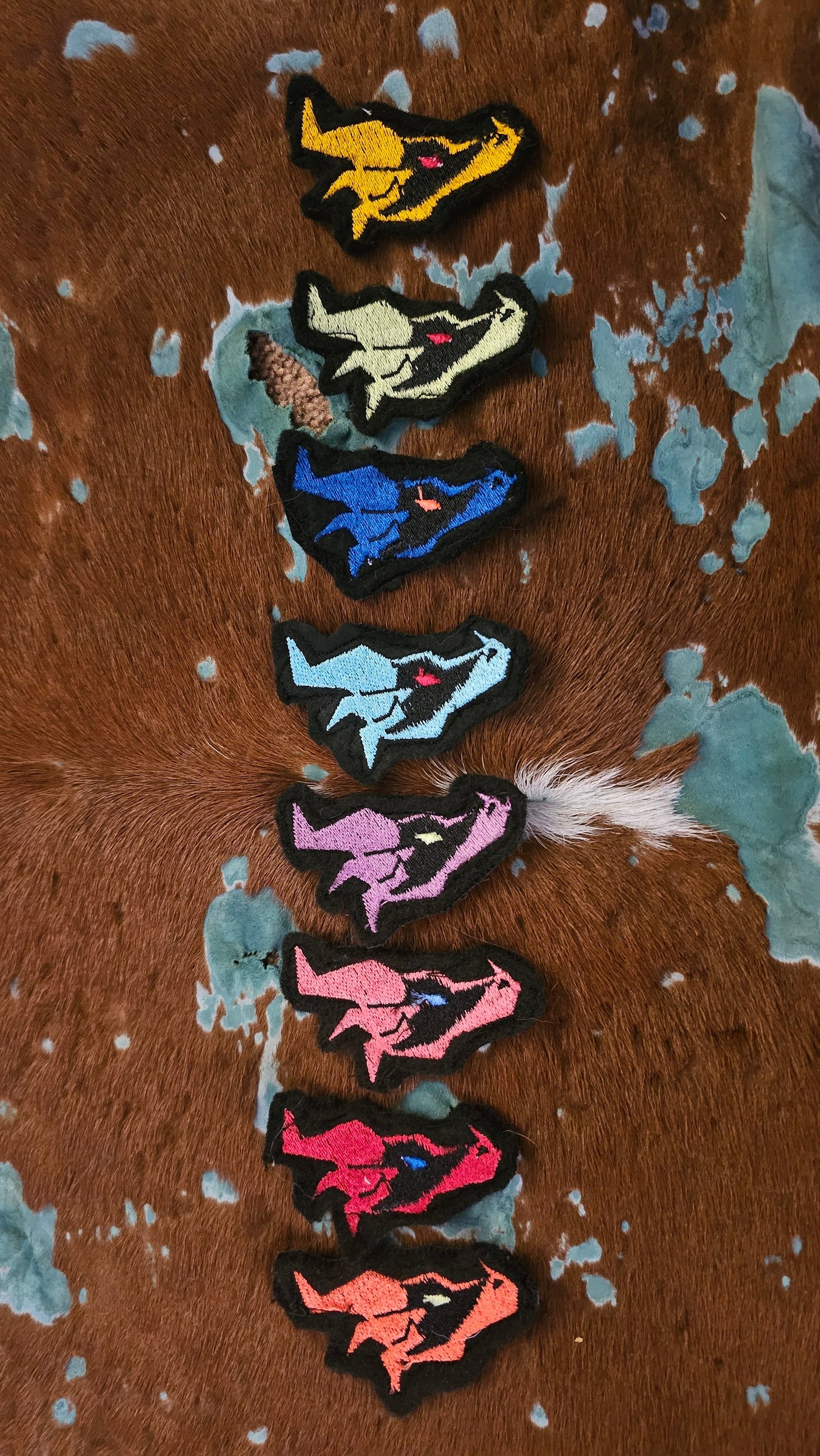 Wolf Head Embroidery Patch with Velcro backing for Hip Pouch