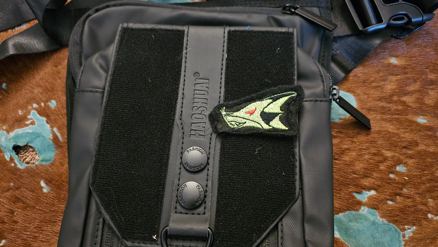 Shark Head Embroidery Patch with Velcro backing