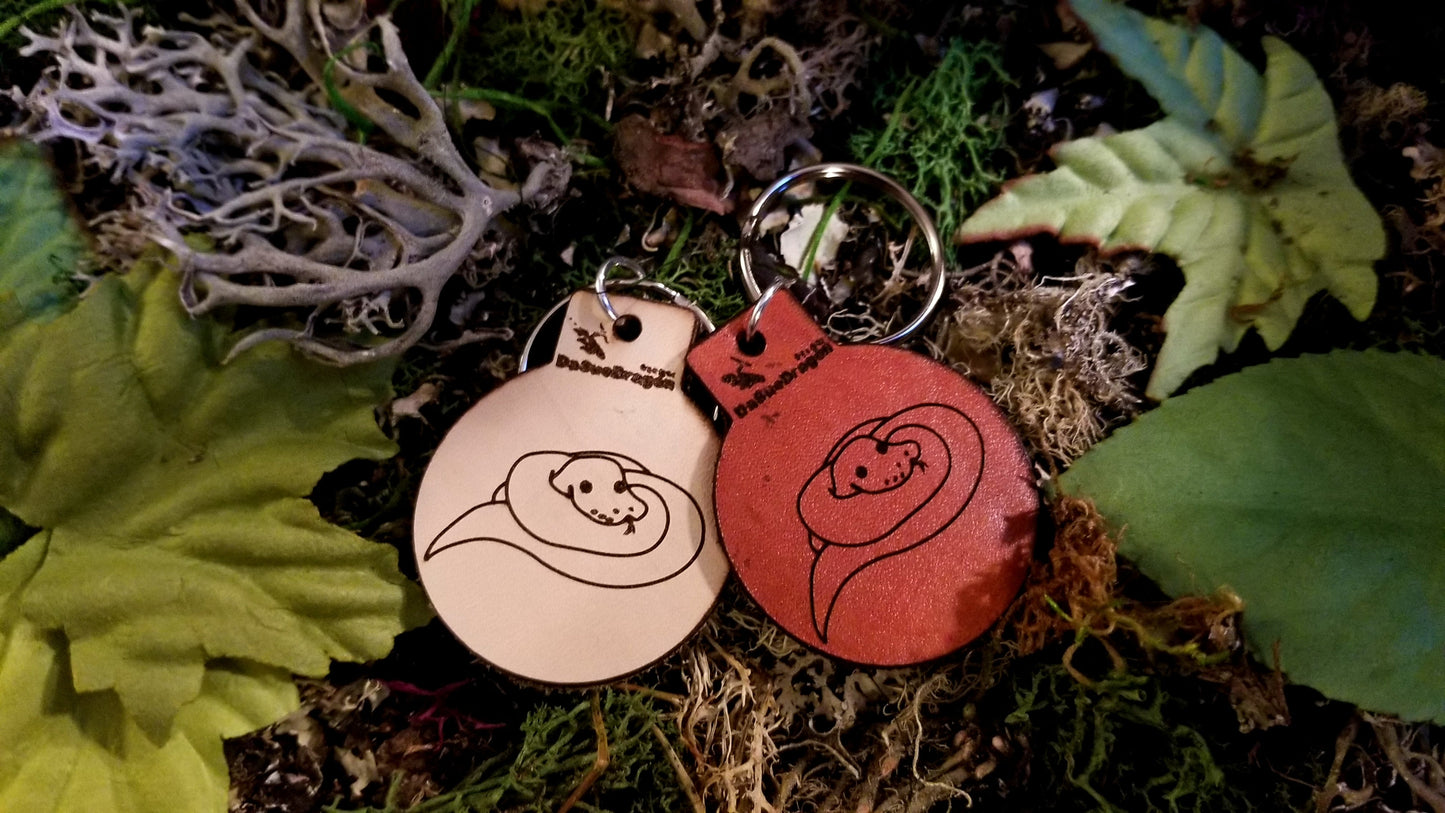 Leather Keychains, Ball Python Snake Themed