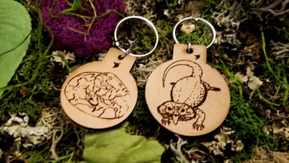 Leather Keychains, Ball Python Snake Themed