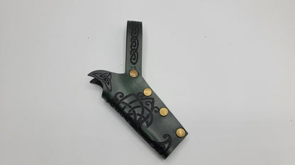 Small Leather Wand Holster Sheath, Celtic Tree of Life Themed