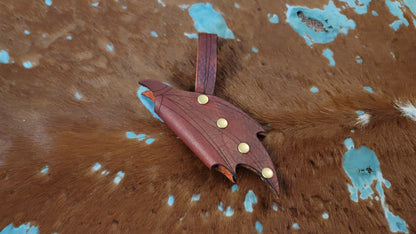 Small Leather Wand Holster Sheath, Dragon Wings Themed Holder