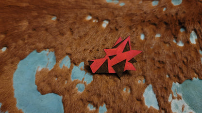 Furry Wolf Head UV GLOW Leather Pins Lapel
