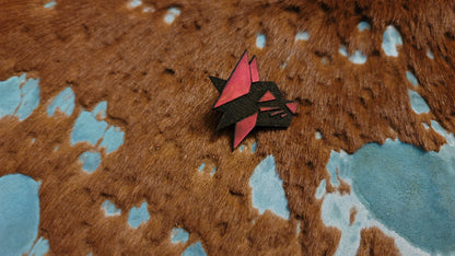 Furry Cat Head UV GLOW Leather Pins Lapel