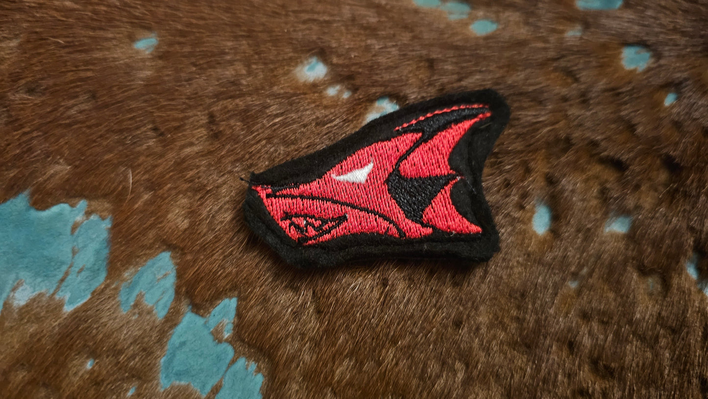 Shark Head Embroidery Patch with Velcro backing