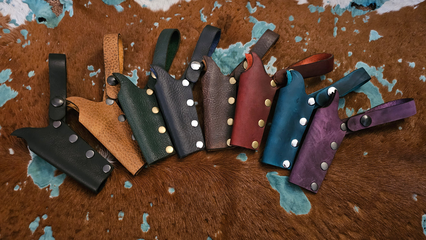 Small Leather Wand Holster Holder Sheath WITH SNAP plus New Colors