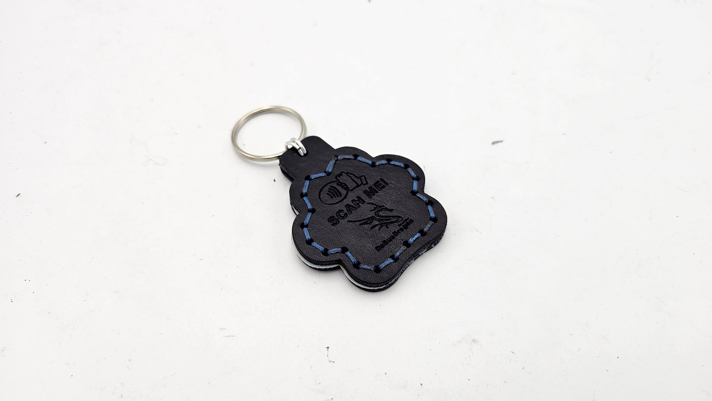 Tough Hide See-Through Windowed Pawprint NFC Keychains Fob