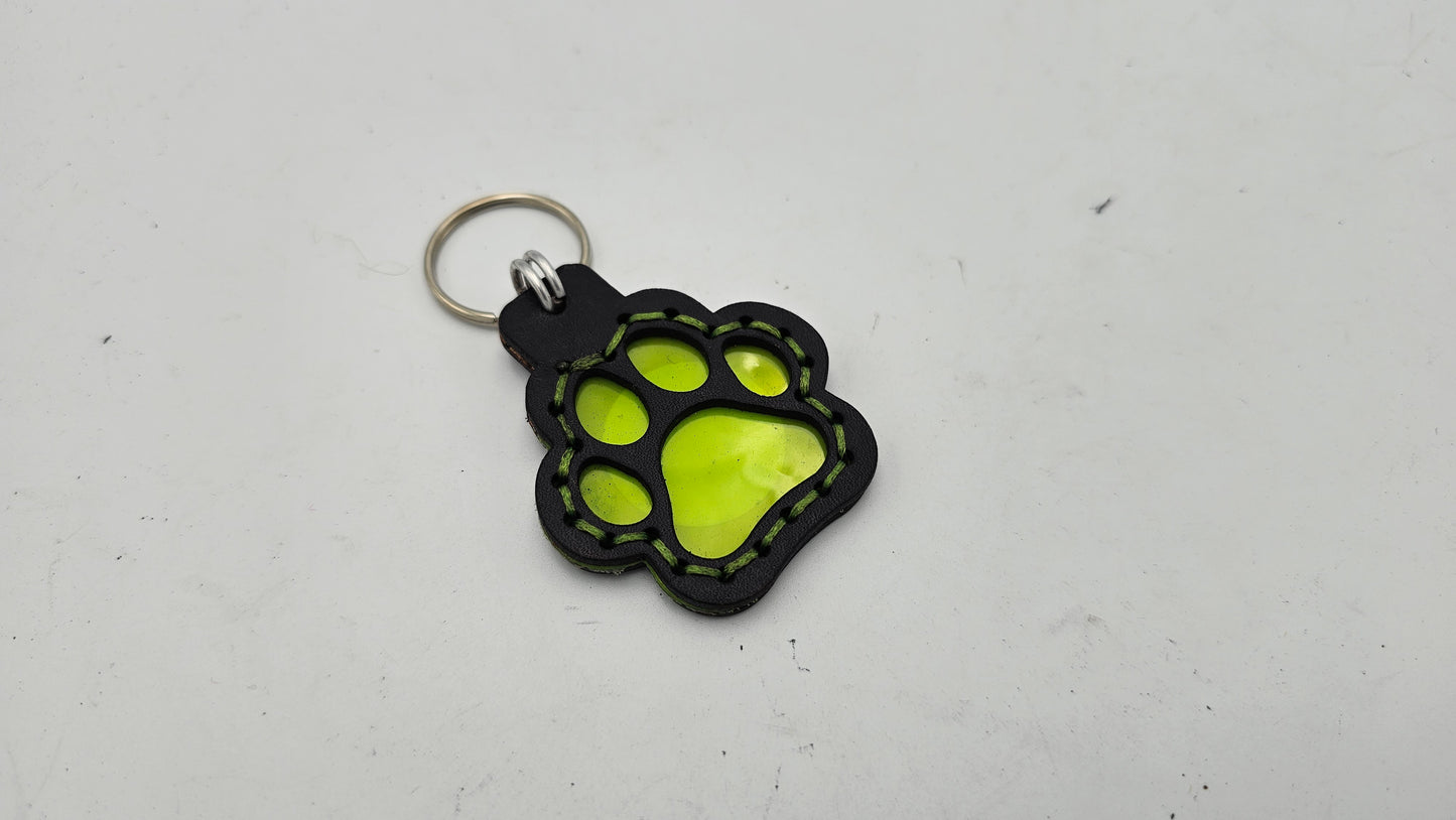 Tough Hide See-Through Windowed Pawprint NFC Keychains Fob