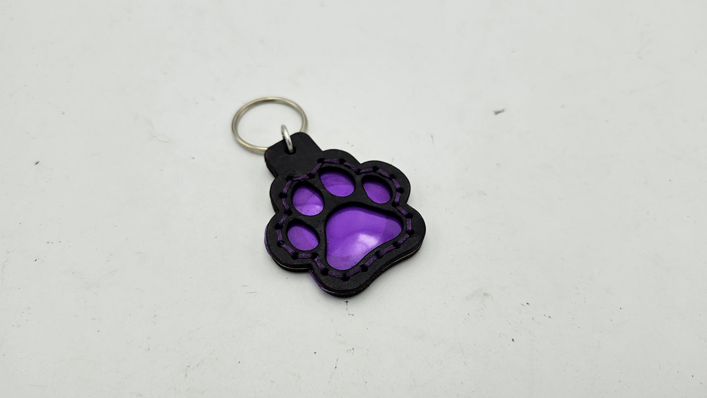 Tough Hide See-Through Windowed Pawprint NFC Keychains Fob