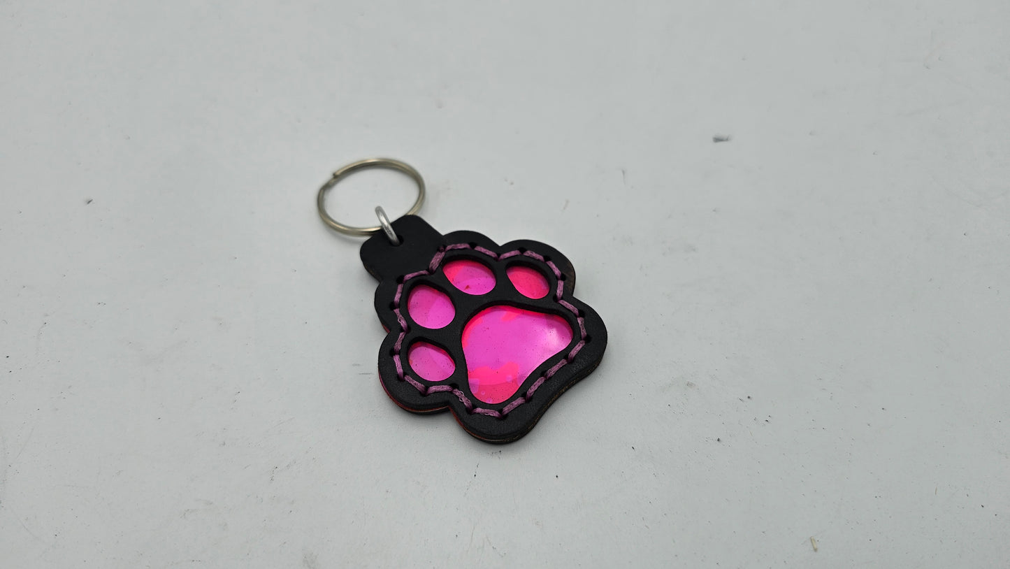 Tough Hide See-Through Windowed Pawprint NFC Keychains Fob