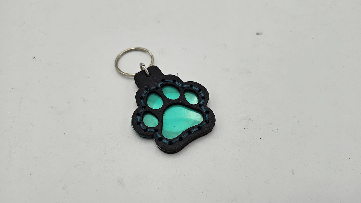 Tough Hide See-Through Windowed Pawprint NFC Keychains Fob