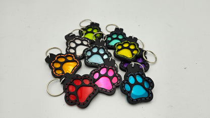 Tough Hide See-Through Windowed Pawprint NFC Keychains Fob