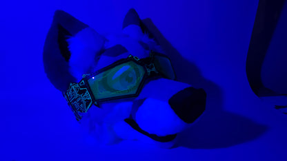 Green UV Reactive Future Punk Cyber Goggles Visor for Furry Fursuit Head