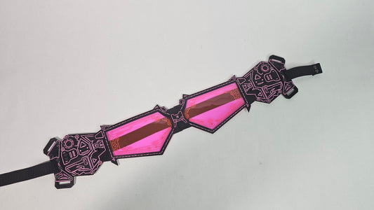 Pink UV Reactive Future Punk Cyber Goggles Visor for Furry Fursuit Head