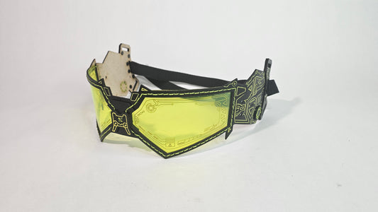 Yellow UV Reactive Future Punk Cyber Goggles Visor for Furry Fursuit Head