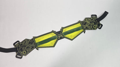 Yellow UV Reactive Future Punk Cyber Goggles Visor for Furry Fursuit Head