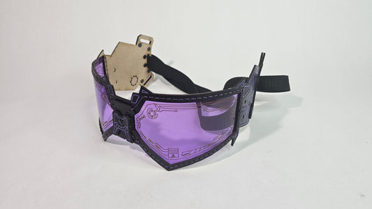 Purple UV Reactive Future Punk Cyber Goggles Visor for Furry Fursuit Head