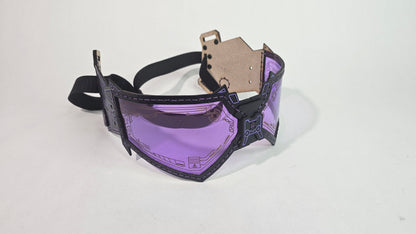 Purple UV Reactive Future Punk Cyber Goggles Visor for Furry Fursuit Head