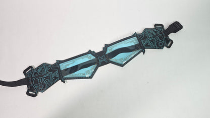 Turquoise UV Reactive Future Punk Cyber Goggles Visor for Furry Fursuit Head