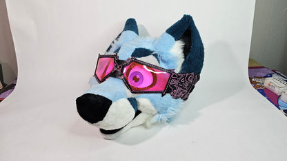 Pink UV Reactive Future Punk Cyber Goggles Visor for Furry Fursuit Head