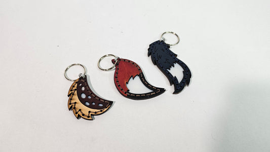 Tough Hide See-Through Windowed Animal Tails NFC Keychains Fob
