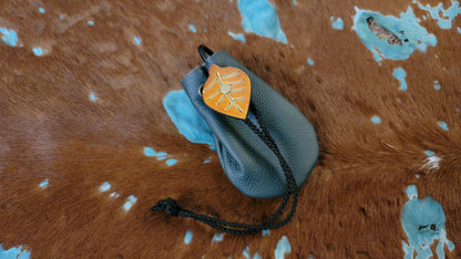 Leather Dice Bags With Elvin Leaf Charm GLOWS